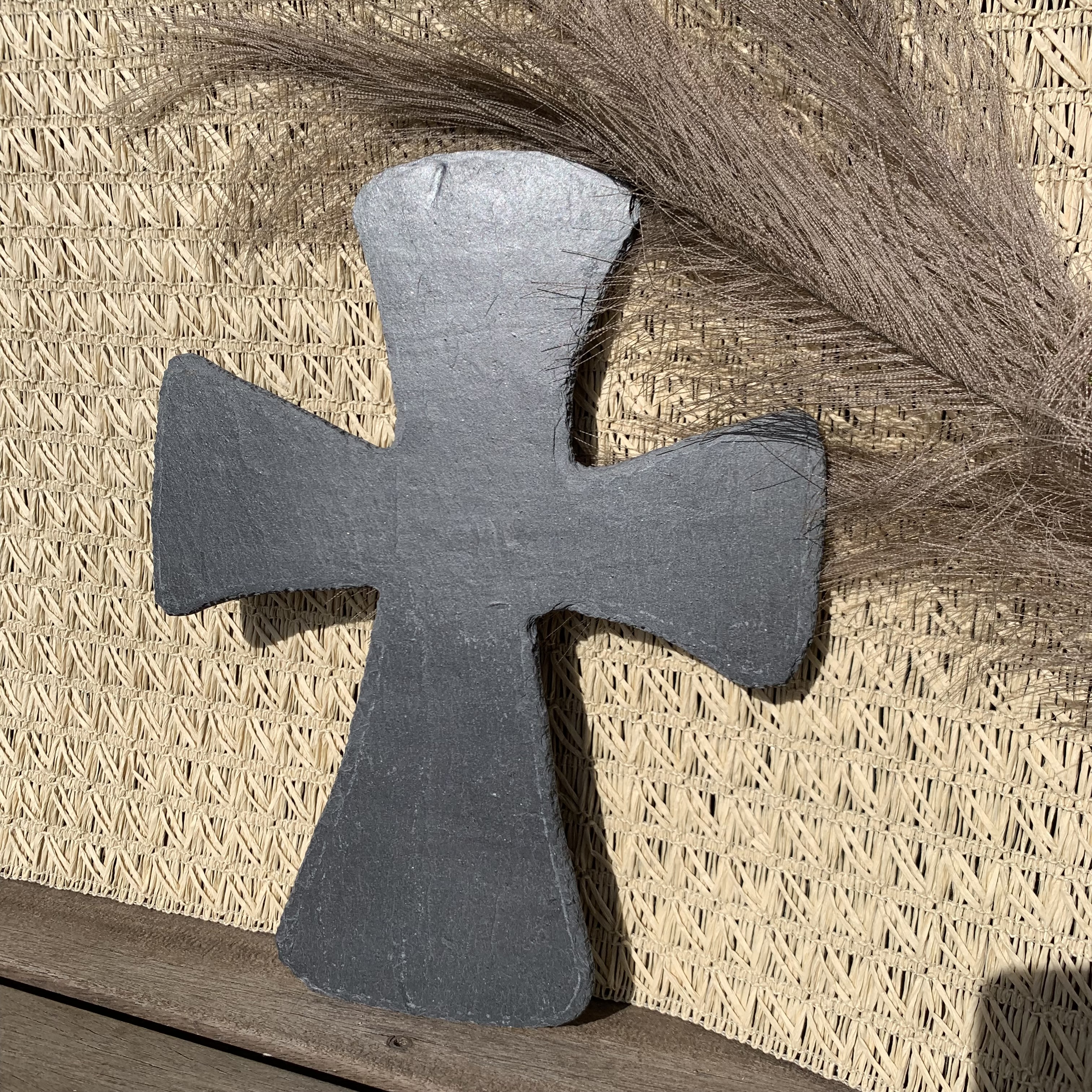 Kreuz aus Schiefer Wandkreuz Grabkreuz