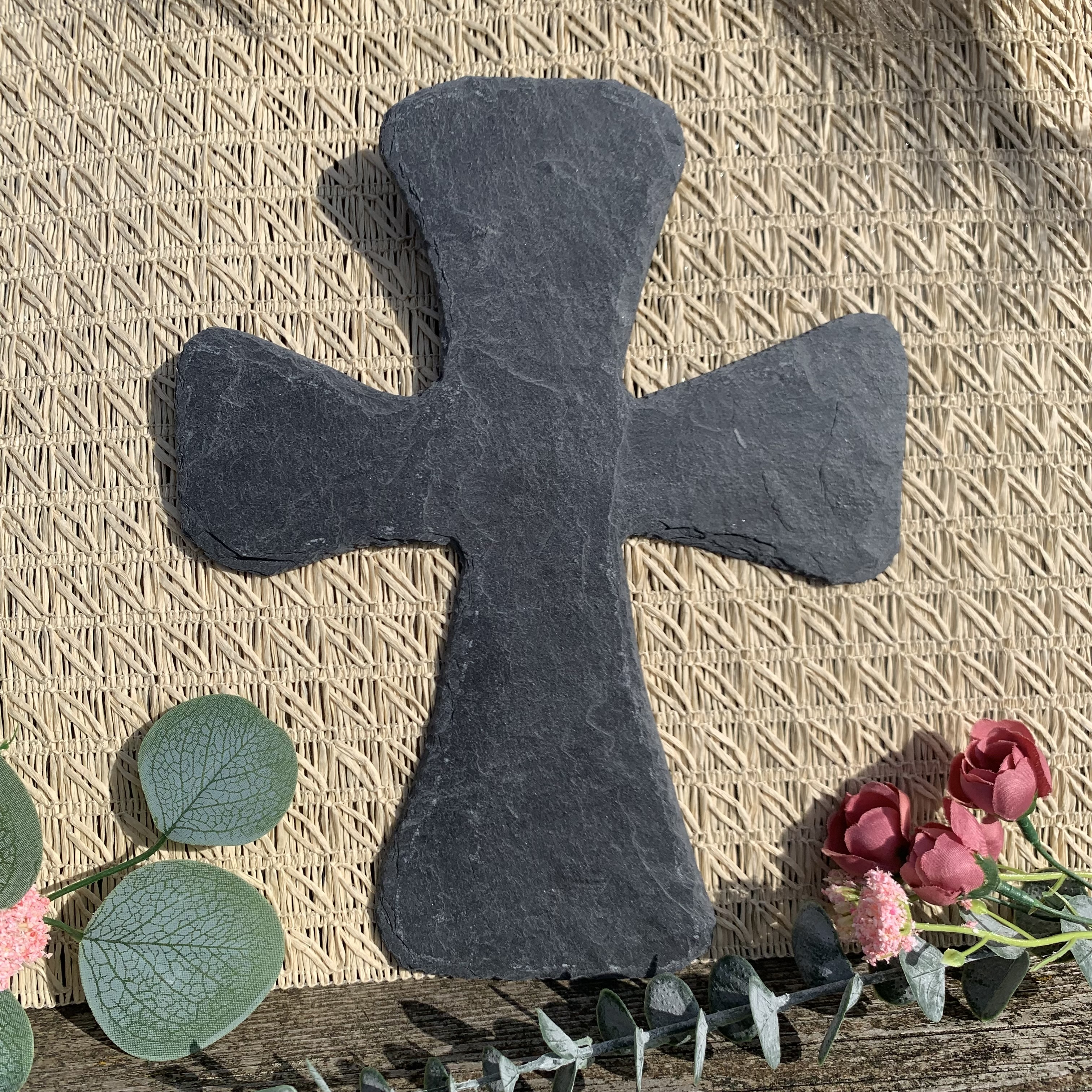 Kreuz aus Schiefer Wandkreuz Grabkreuz