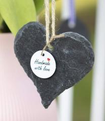 Schiefer Herz handgefertigt mit Liebe 